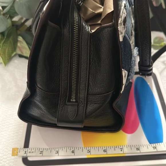 Coach Blue patchwork denim satchel/crossbody Bag - Picture 3 of 14